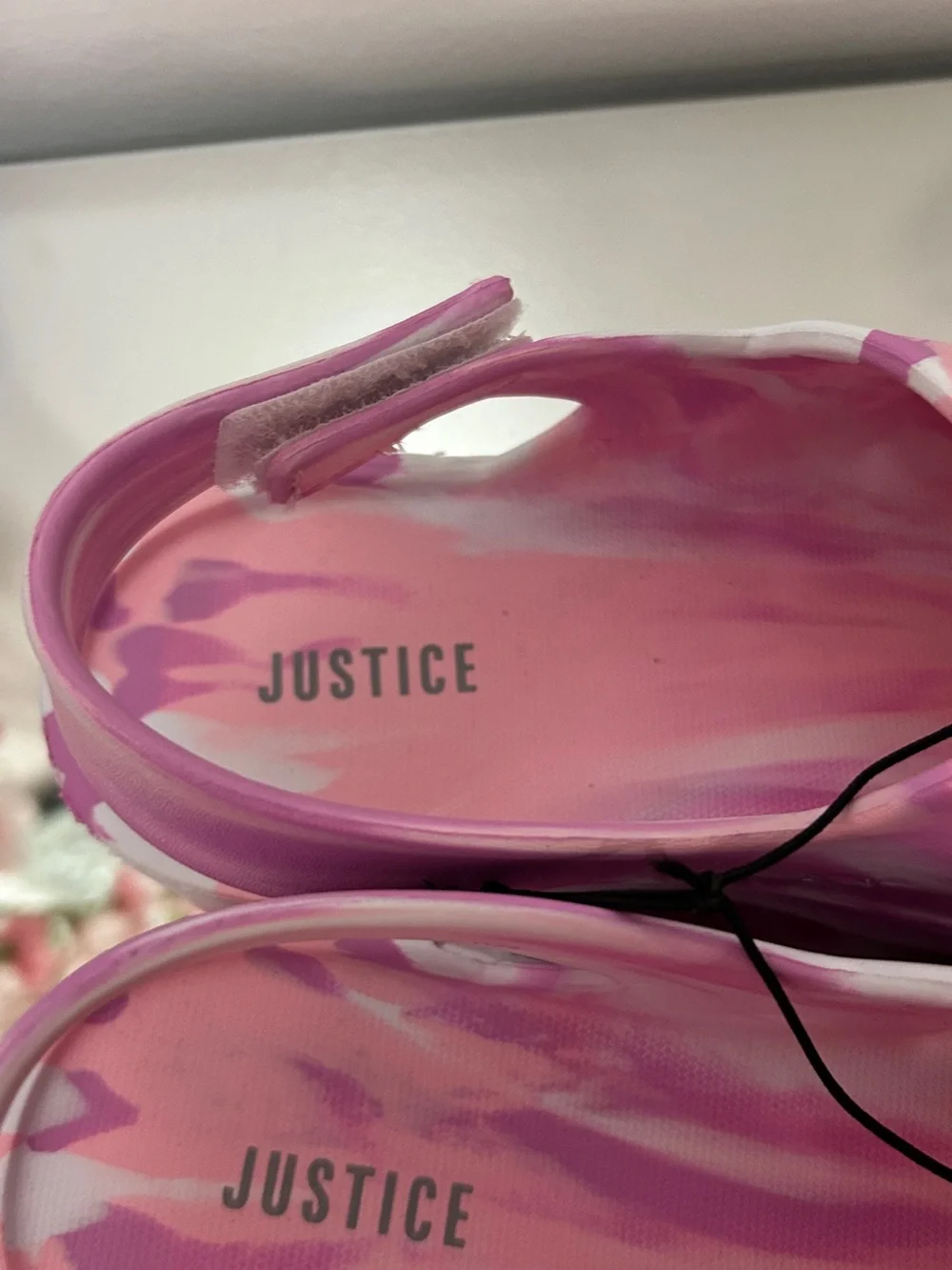 Justice Girls Clogs Size 13 Pink Purple Marble Star Cutout NWT